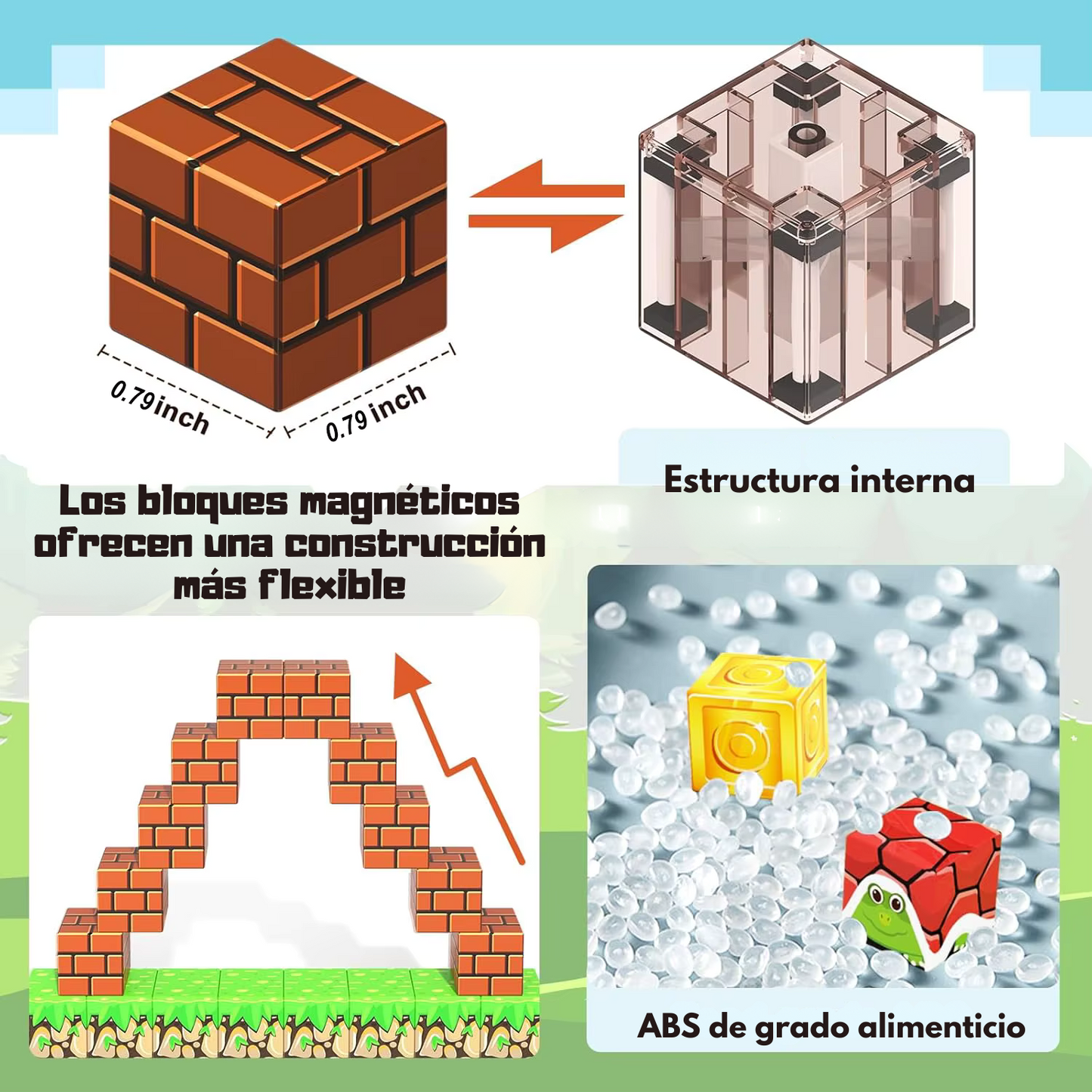 100PCS Bloques Magnéticos